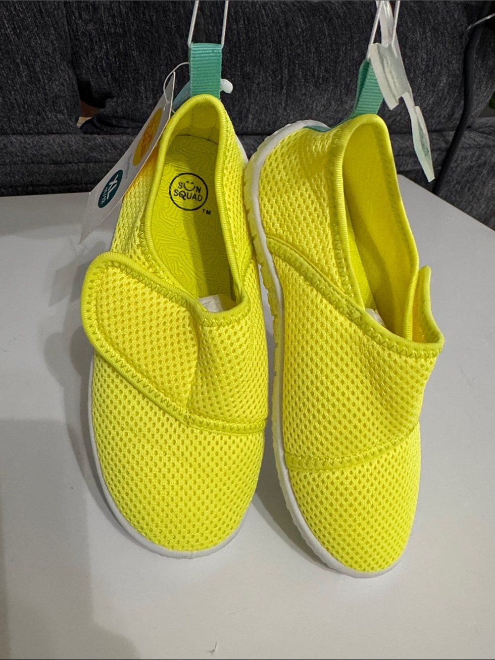 Sun Squad Kids' Neon Yellow Slip-On Sneakers